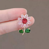 Cwaje2575_Sunflower Diamond Anti-Exposure Pin Brooch
