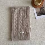 Wool Cable Knit Scarfsoft Double-Sided Wrap_Cwasc2310