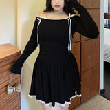 SEXY OFF SHOULDER LACE DRESS CURVY FIT_CWDSD8518