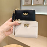New Simple Solid Color Bow Tassel Zipper Wallet_Cwab06254