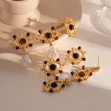 LIGHT LUXURY LACE HOLLOW TIGER EYE STONE EARRINGS_CWASC1683