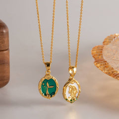 GOLD RETRO REVERSIBLE NECKLACE FOR WOMEN_CWMM3911