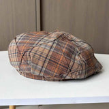 CONTRAST COLOR SIMPLE CHECK BERET_CWAB2906