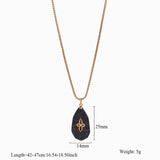 Vintage Steel Necklace Earrings With Stone_Cwmm8847