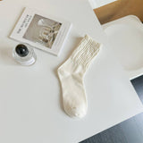 Women Solid Color Pile Socks Cotton Socks_Cwms0337