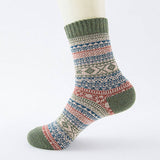 ALPACA VINTAGE FLORAL PATTERN CREW SOCKS_CWMS0205