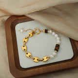 PEARL NATURAL STONE AGATE NECKLACE BRACELET_CWAJE1078
