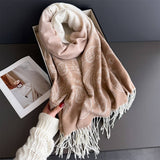Autumn Winter Paisley Colorblock Tassel Scarf_Cwasc03274