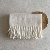 SOFT MERINO WOOL SOLID SCARF WHITE WINTER WRAP_CWASC2294