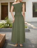 Womens One-Shoulder Pocketed Sleeveless Dress