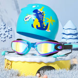 KIDS HD ANTI FOG SWIM GOGGLES CAP CUTE STYLE_CWMM6644