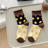 ALL SEASON PURE COTTON MID TUBE POLKA DOT SOCKS_CWMS0535