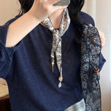 Paisley Silk Scarf Necklace Elegant Fashion_Cwaha08037