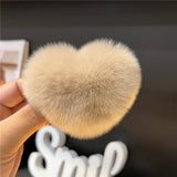 CUTE REX RABBIT HEART HAIR CLIP FLUFFY BB PIN_CWAHA3309