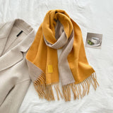 Cwasc03138_Winter Wool Reversible Tassel Scarf For Couples