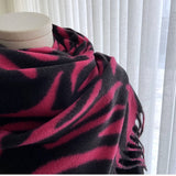 STRIPED PRINT FAUX CASHMERE SCARF FOR WINTER_CWASC1472