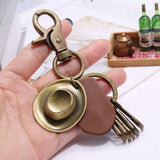CREATIVE RETRO HAT LEATHER CAR KEYCHAIN_CWMM4717