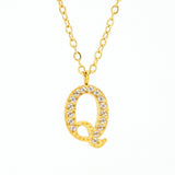 FASHION 26 LETTER DIAMOND PENDANT NECKLACE_CWAJE0684