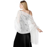 FLORAL LACE TIE DYE SHAWL BRIDAL EVENING WRAP_CWASC1092