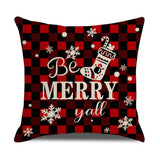 CHRISTMAS TREE RED AND BLACK PLAID PILLOWCASE_CWMM1409