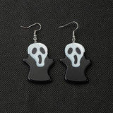 HALLOWEEN GHOST WITCH FACE PUMPKIN EARRINGS_CWAJE1866