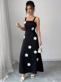 Stereoscopic Flowers Elegant Suspender Dress