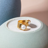 PERSONALIZED ALL MATCH IRREGULAR OPEN PEARL RING_CWAJE1795