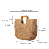 Wooden Hand Casual Simple Paper Ropeven Bag_Cwab4709
