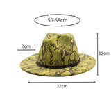 SNAKE PATTERN WOOLEN HAT WITH WIDE BRIM JAZZ HAT_CWAH2595