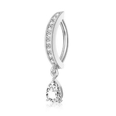 CURVED ZIRCON NAVEL PIERCING RING IN COPPER_CWMM9231