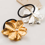 METAL FLOWER PONYTAIL HOLDER SWEET STRETCHY_CWAHA6169
