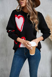 Valentines Day Heart Peach Sweater Knit