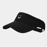 CUTE SMILE EMBROIDERED VISOR SUMMER SUN HAT_CWAH3289