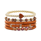 SOFT CLAY ELASTIC CORD HEART BRACELET SET_CWMM3519
