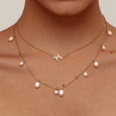 FRESHWATER PEARL NECKLACE 18K GOLD PLATED NECKLACE_CWMM3637