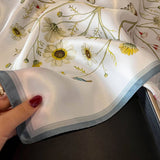 SIMPLE FLORAL SILK SCARF 100 MULBERRY SILK_CWASC0552
