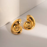 18K GOLD STAINLESS STEEL SPIRAL HOOP EARRINGS_CWASC1658