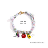 Unique Handmade Silk Bracelet With Metal Pendant