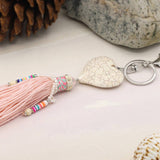 BOHEMIAN STYLE TASSEL KEYCHAIN HEART PENDANT_CWMM3554