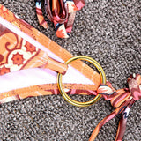 METAL RING BIKINI SET SEXY TIE SIDE SWIMSUIT_CWMW0257