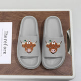 HIGHLAND COW EVA SLIDES WOMEN SUMMER SANDALS_CWSHF00228