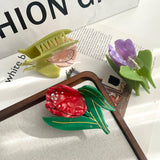 SPRING FLOWER ACETATE CLAW TULIP HAIR CLIP_CWAHA5901