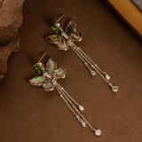 ABALONE TASSEL EARRINGS WITH DIAMOND AND ZIRCONIA_CWMM4350