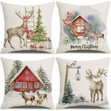 CHRISTMAS TREE RED AND BLACK PLAID PILLOWCASE_CWMM1409