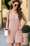 Textured Multi-Pocket Straight-Leg Jumpsuit