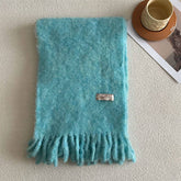 CHUNKY WOOL BLEND SCARF FOR WINTER SOLID COLOR_CWASC2361