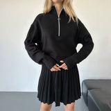 Two-Piece Knitted Sweater And Short Skirt Set