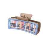 Western Cactus Sunflower Hair Claw Leather Clip_Cwasc1610