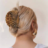 FLORAL METAL GEOMETRIC HAIR CLAW CLIP CHIC STYLE_CWAHA6182