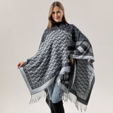 SHAWL FAUX CASHMERE CAPE FRINGED CAPE_CWASC2248
